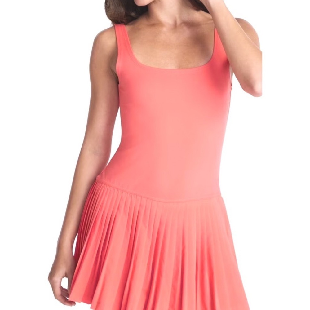 NWT No Boundaries Coral Pleated Active Tennis Dress with Built-in Shorts XXL 20